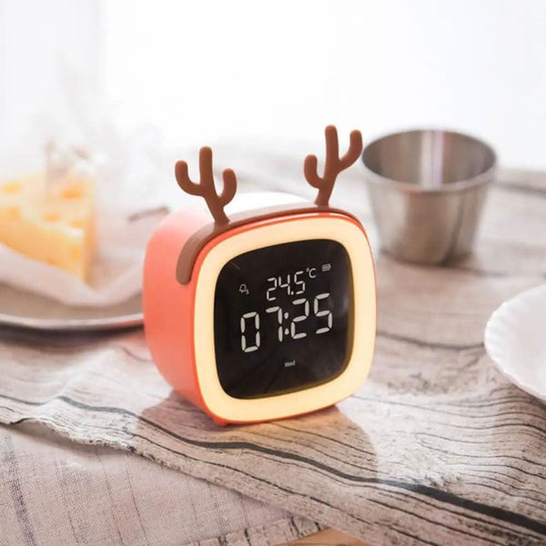 CRITTERGLOW – Animal LED Night Light Alarm Clock for Cozy Bedside Charm