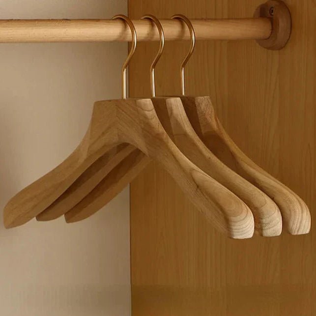 CLOSETORA - Wide Wooden Clothes Hangers for Elegant Wardrobe Organization 5