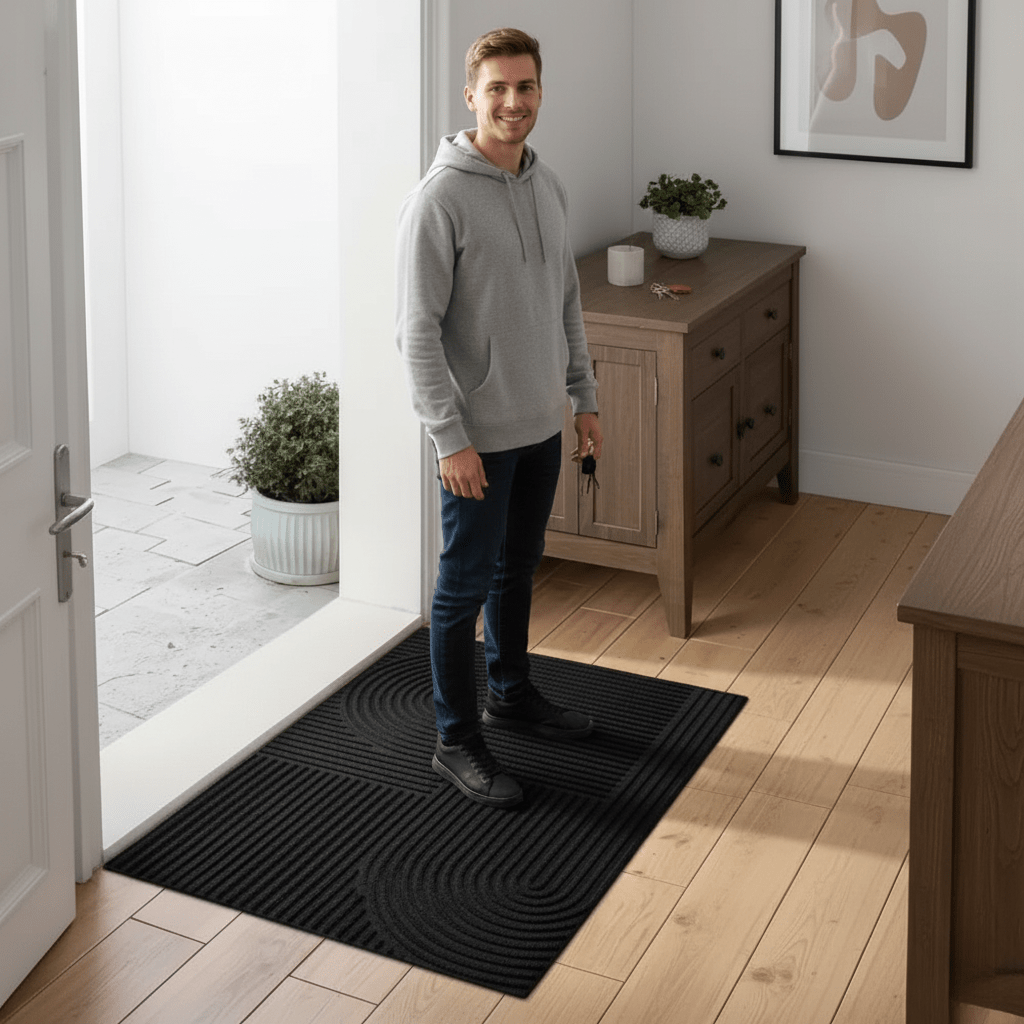 DRYVANE – Absorbent Washable Floor Mat – modern anti-slip microfiber mat designed for fast drying, dirt absorption, and stylish home protection