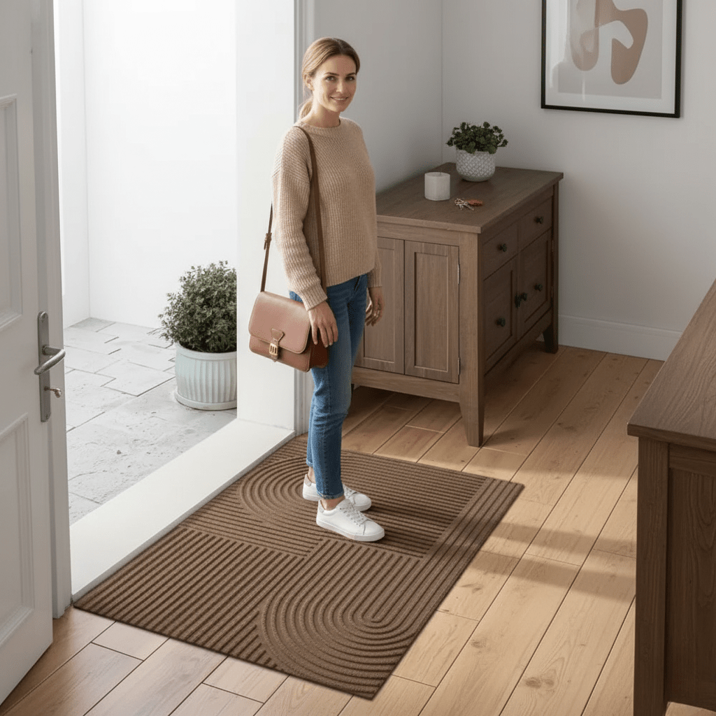DRYVANE – Absorbent Washable Floor Mat – modern anti-slip microfiber mat designed for fast drying, dirt absorption, and stylish home protection