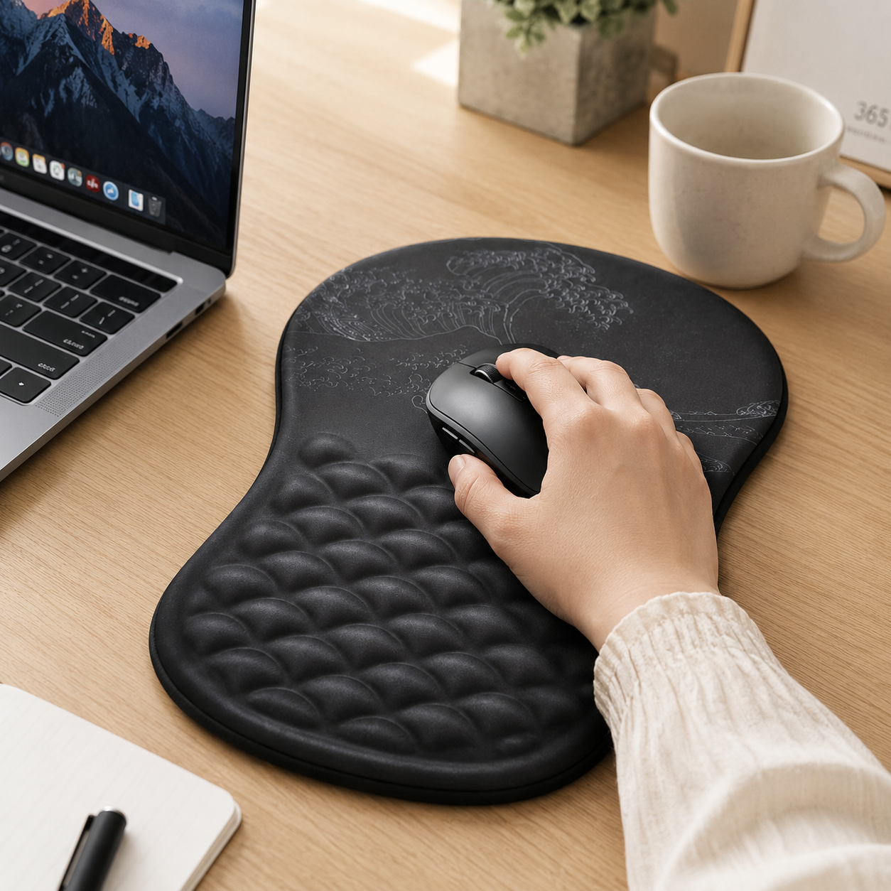 SPOOKREST – Alfombrilla Ergonómica para Ratón con Soporte para Muñeca