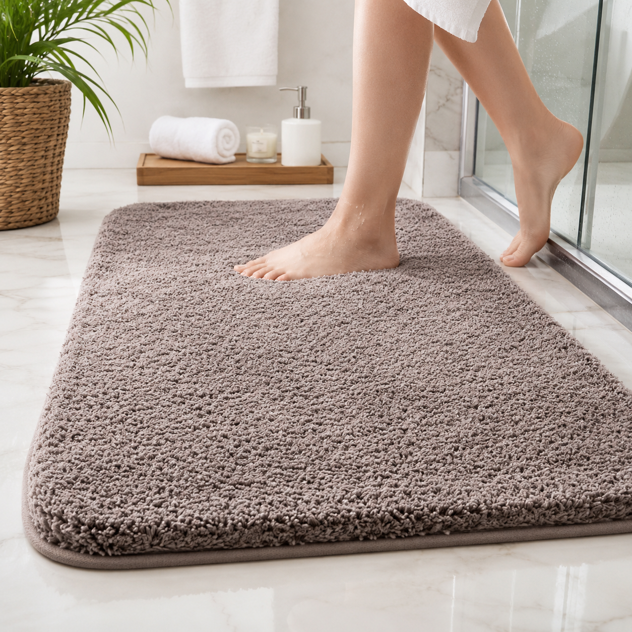 CLOUDLUXE – Alfombrilla de baño de lujo súper suave y cómoda