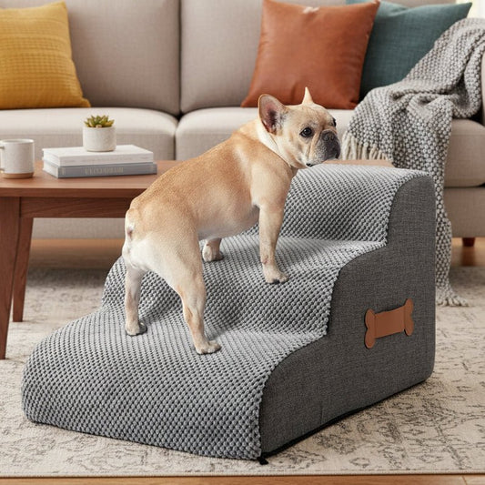 ComfyClimb - Soft Foam Dog Stairs for Bed with Non-Slip Base & Joint-Friendly Design 0