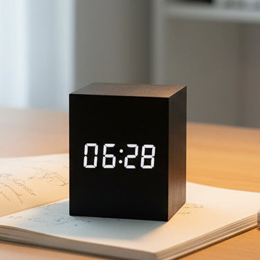 Compact Mini LED Digital Alarm Clock with Temperature Display & Adjustable Brightness 0
