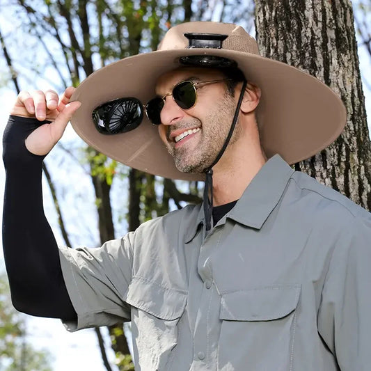 Cooling Sun Hat with Solar Powered Fan - Wide Brim Sun Hats for Men 2