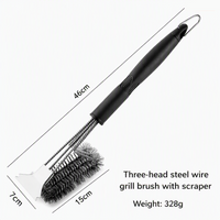 GRILLMASTER - Bristle-Free Grill Brush with Wide Scraper for Safe Cleaning