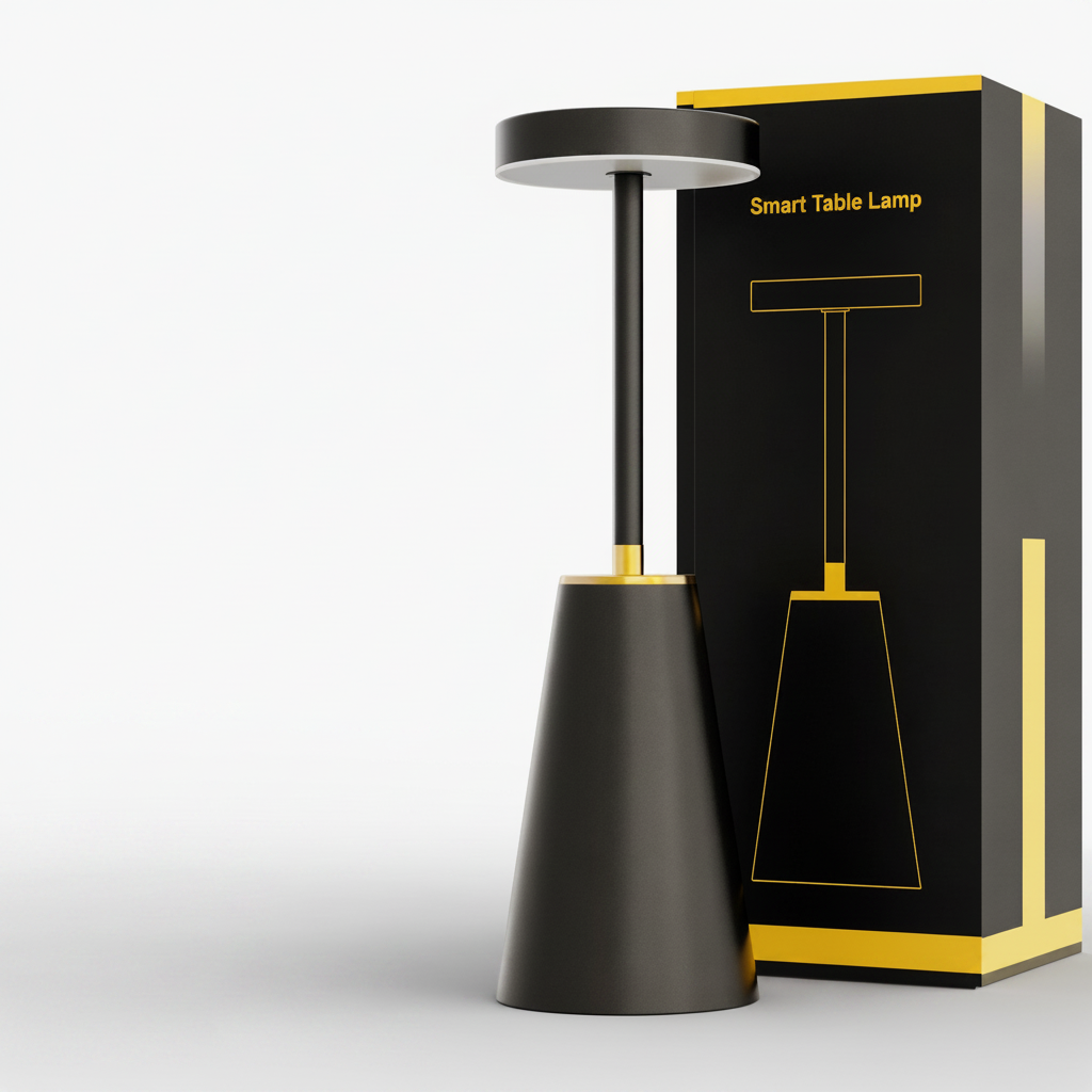 GLOWCONE – Touch Dimmable Metal Table Lamp for Modern Interiors