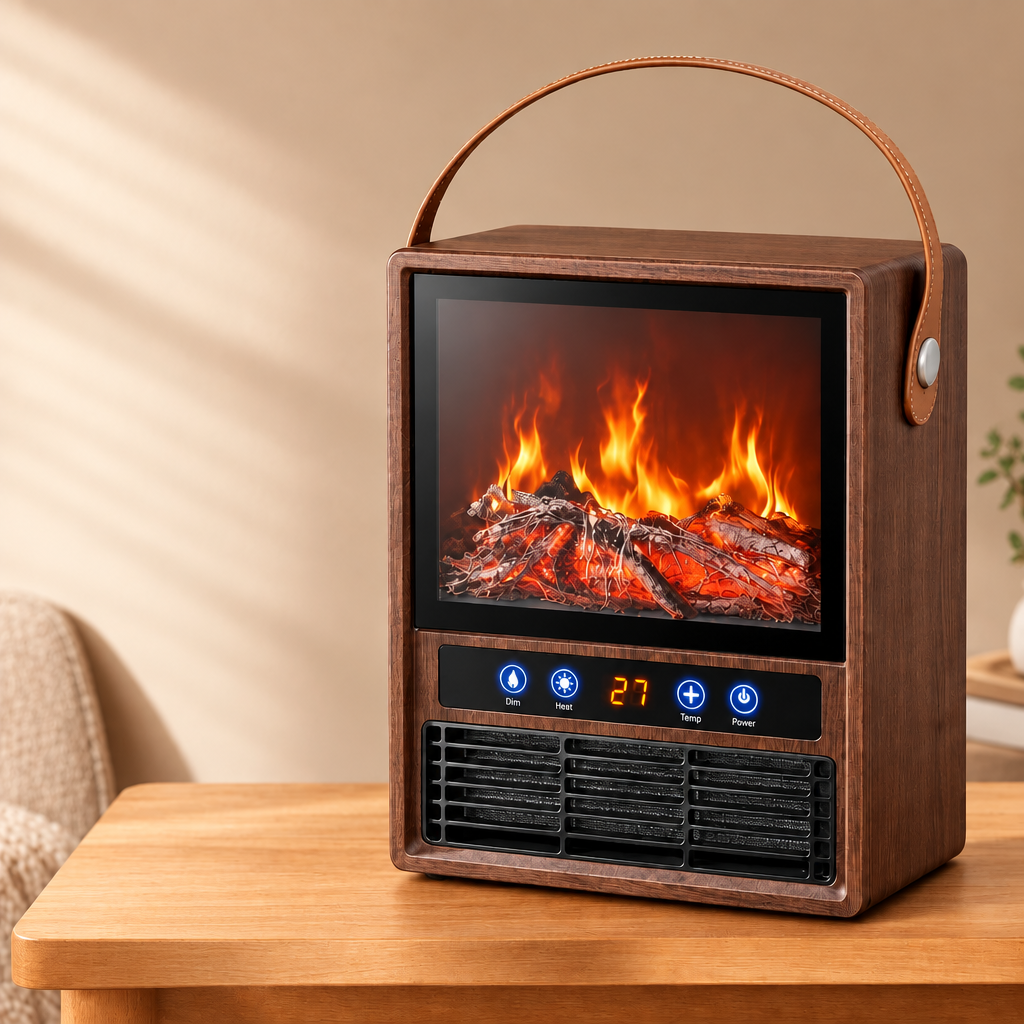 FLAMECOVE – Aquecedor elétrico portátil de lareira com chama 3D