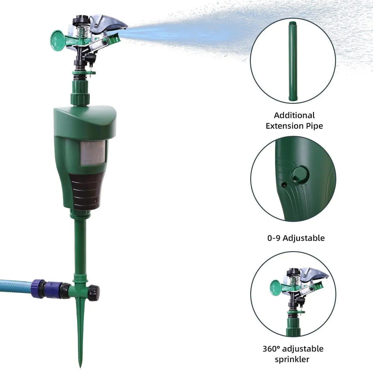 EcoGuard Motion Activated Sprinkler - Jet Spray Animal Deterrent for Pest Control 2