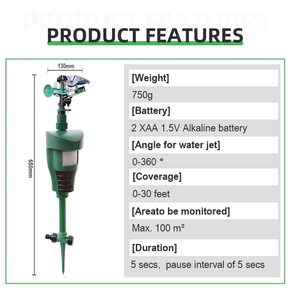 EcoGuard Motion Activated Sprinkler - Jet Spray Animal Deterrent for Pest Control 3