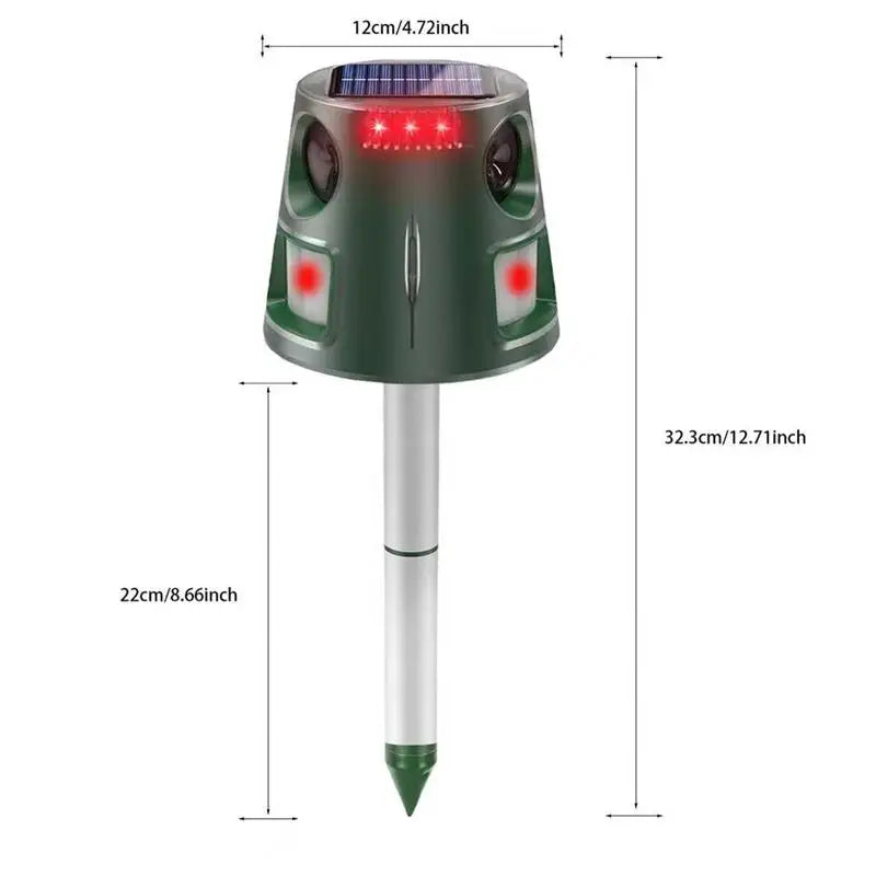 EcoGuard Solar-Powered Ultrasonic Animal Repellent - Effective Cat & Bird Deterrent 6
