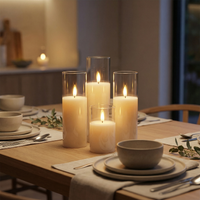 CANDLORA - Elegant ivory LED pillar candle set for safe, warm, and ambient home lighting