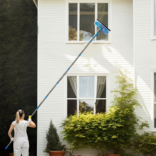 Extendable High Window Cleaning Kit - 2-in-1 Squeegee & Washer Tools 0