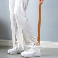 HEELEASE - Extra-long wooden shoe horn with ergonomic handle and magnetic storage for effortless shoe wearing