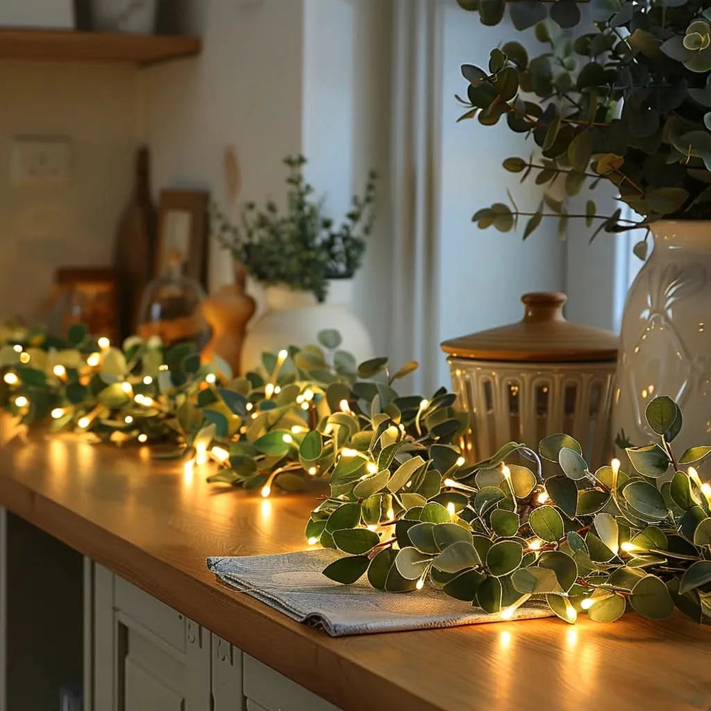 LEAFLUMORA – Guirlande lumineuse féerique feuillue pour une décoration de table enchanteresse