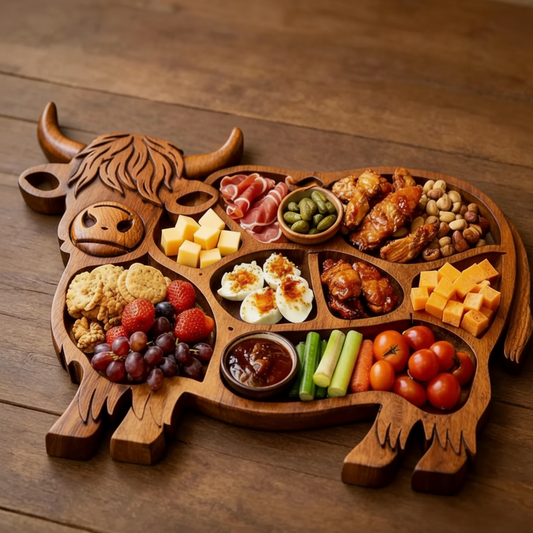 Farmhouse Feast - Large Cow-Shaped Charcuterie Board for Meat and Cheese 0