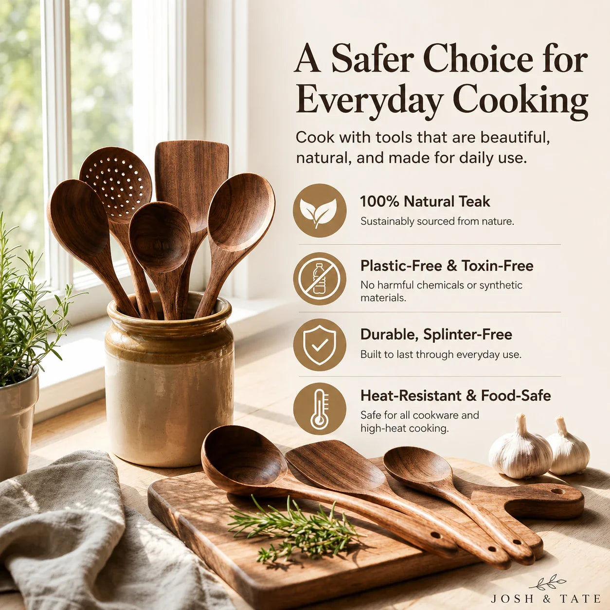 TEAKCRAFT – Teak Wooden Utensil Set