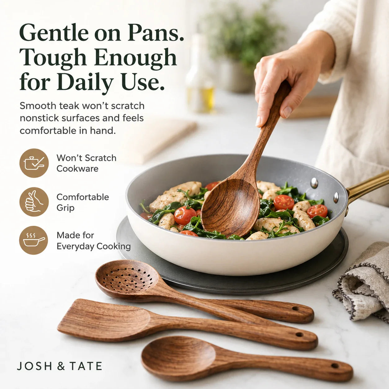 TEAKCRAFT – Teak Wooden Utensil Set