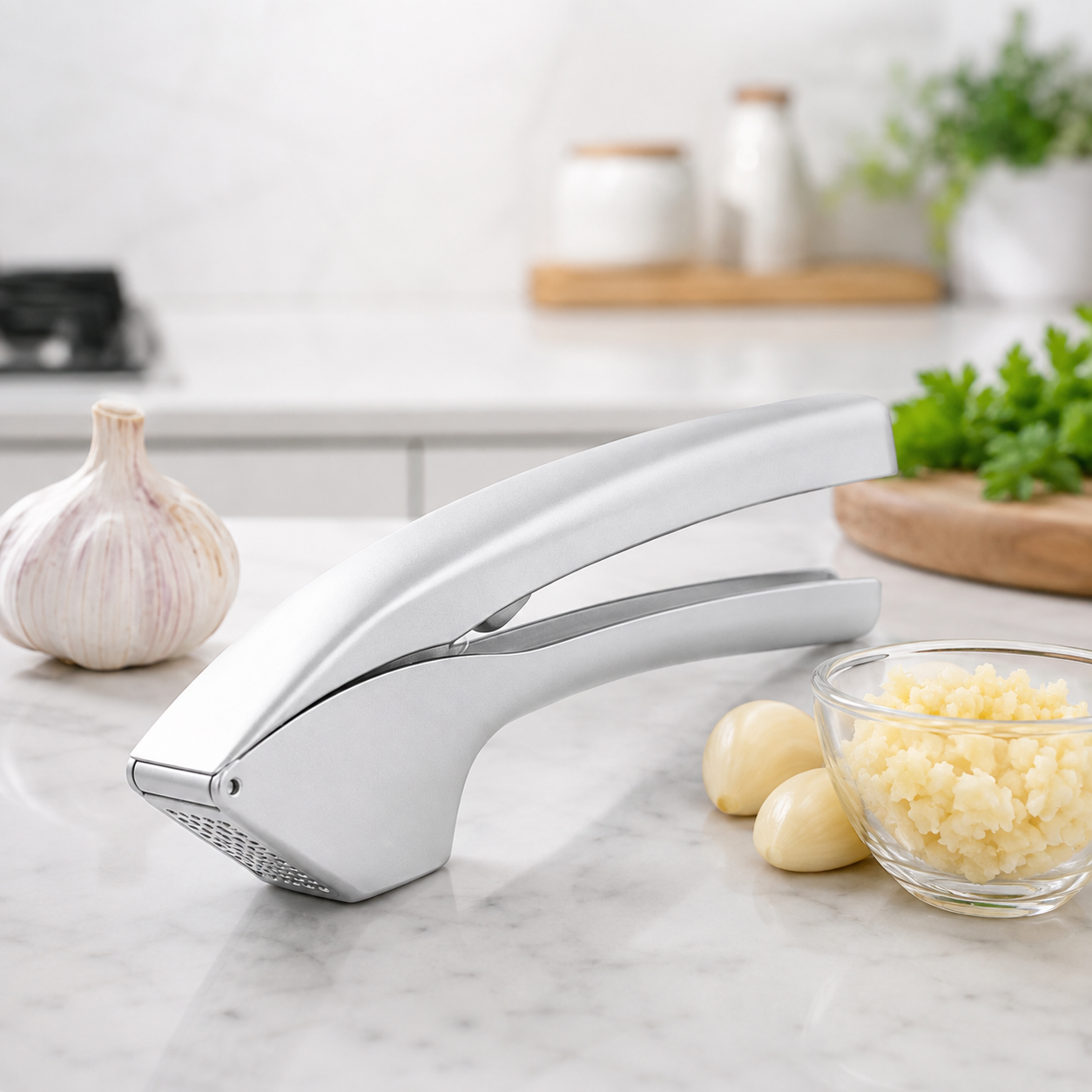 GARLICFORGE – Hvidløgspresser i zinklegering til kraftig smag i hverdagen