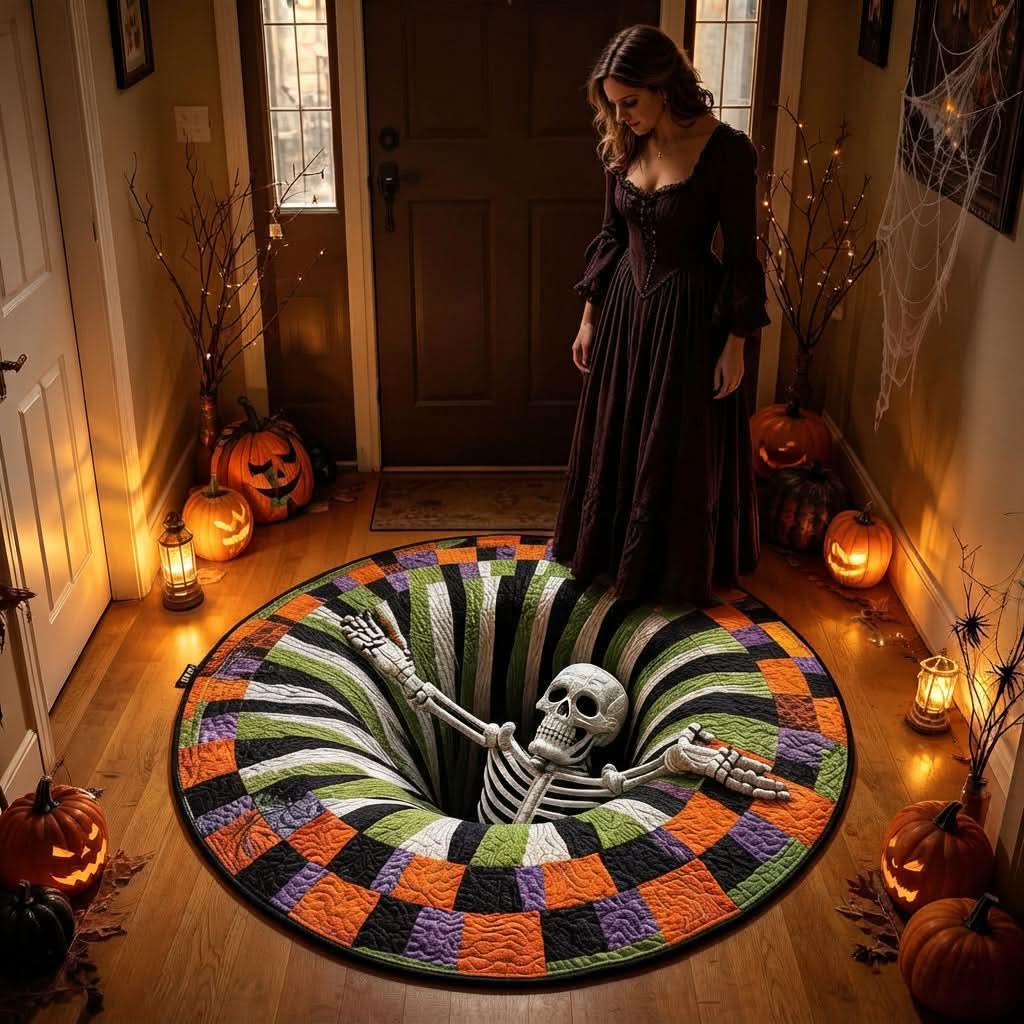 VOIDSPIRA – 3D Vortex Halloween Rug with Haunting Depth