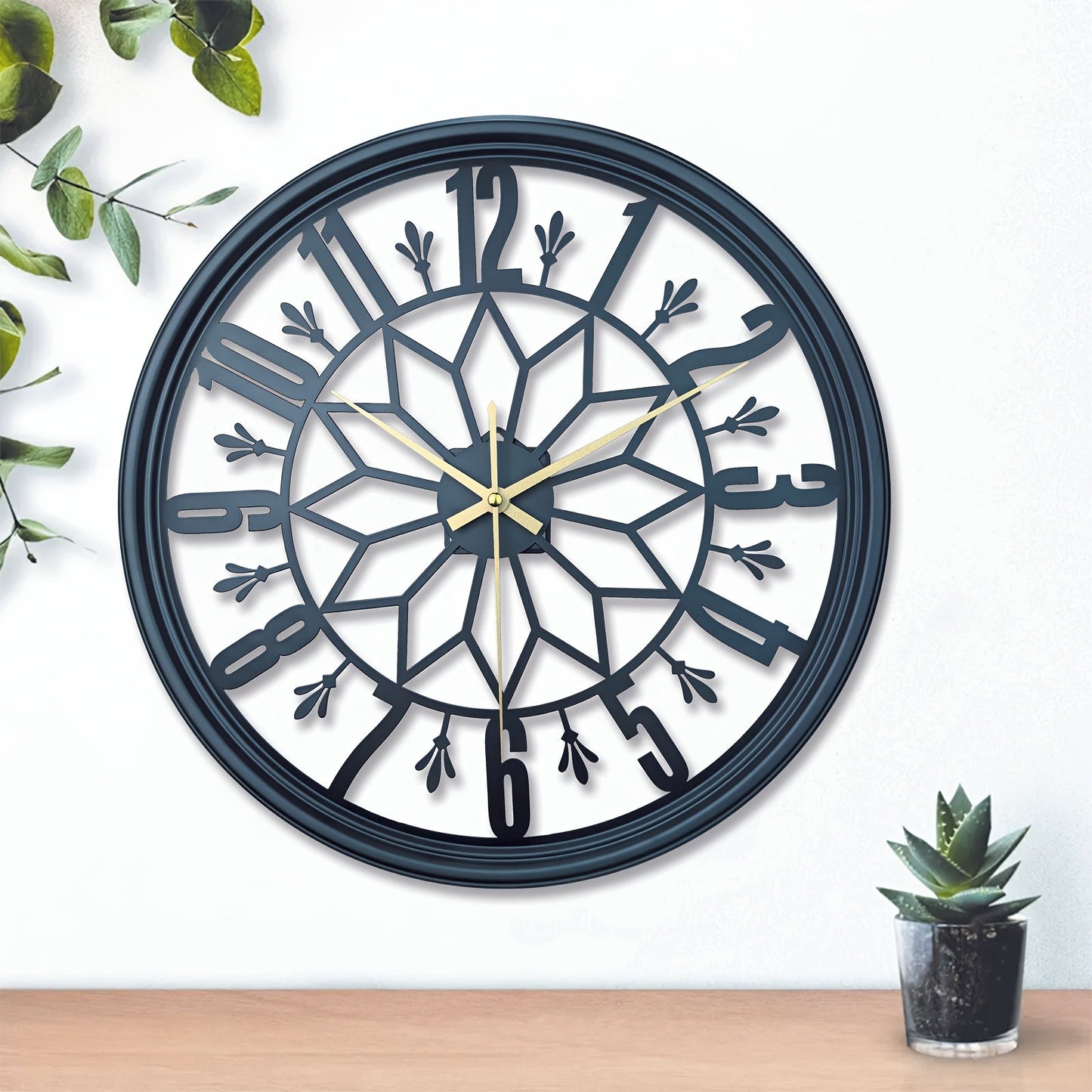 Handcrafted Silent Metal Wall Clock - Vintage Industrial Wall Clock Decor 0
