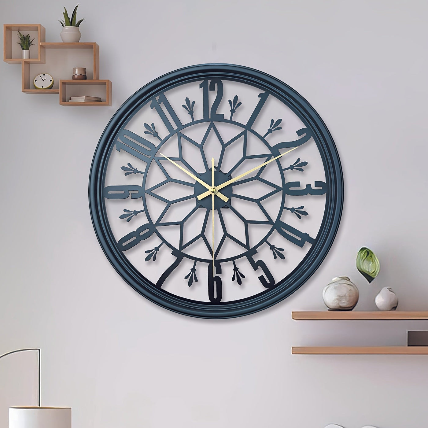 Handcrafted Silent Metal Wall Clock - Vintage Industrial Wall Clock Decor 2