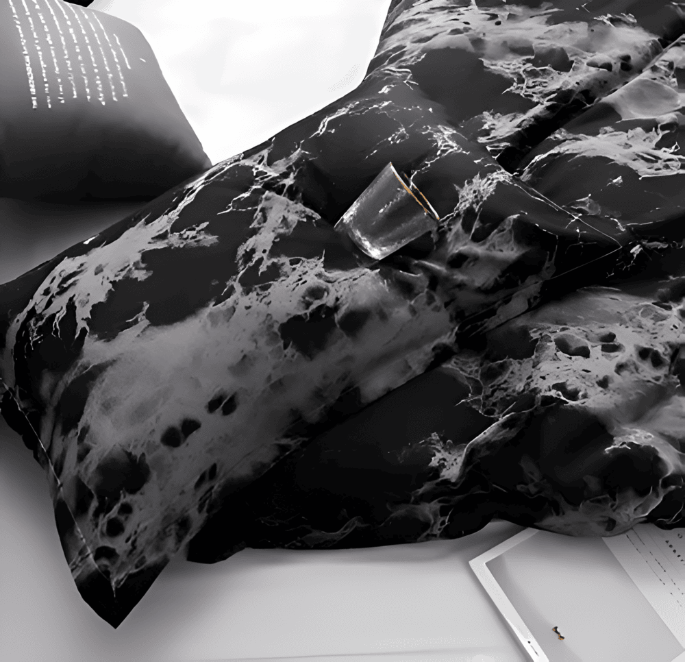 LUXMARVELIX – Conjunto de cama com design de mármore para um quarto sofisticado e encantador
