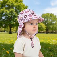 Kids Summer Bucket Hat with Shawl - Quick Dry Cartoon Sun Cap for Ages 1-3 2