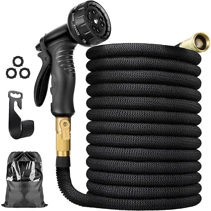 STRETCHFLOW - 100FT expandable garden hose with 8 spray patterns for flexible outdoor watering00FT Expandable Garden Hose for Easy Watering & 8 Spray Patterns