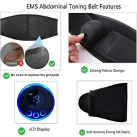 COREPULSE – EMS Ab Muscle Stimulator Belt for Core Training and Toning with adjustable intensity levels for effective home fitness and muscle activation