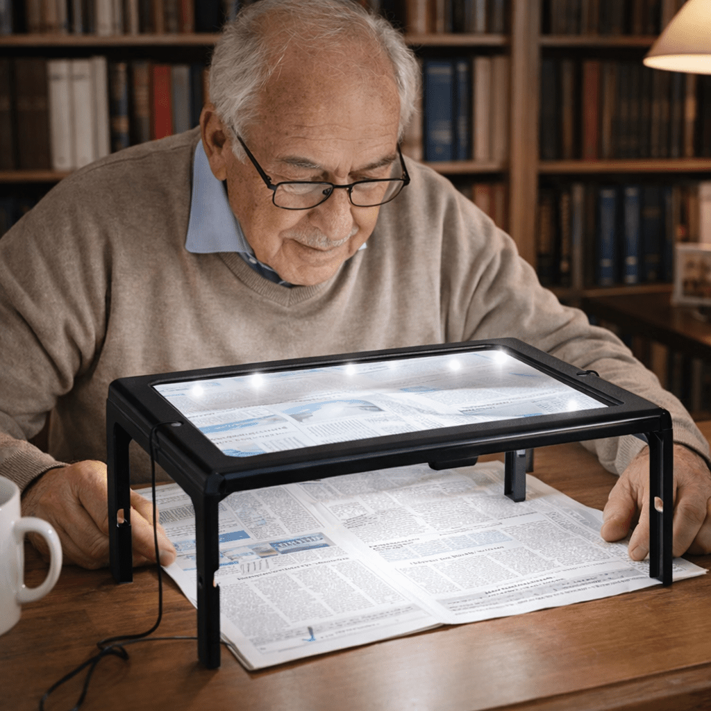 TEXTDESK – Foldable Lighted Table Reading Magnifier