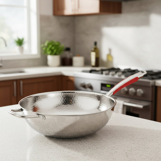 PANVION – Ποιοτικό Στρογγυλό Τηγάνι Wok με Βάση