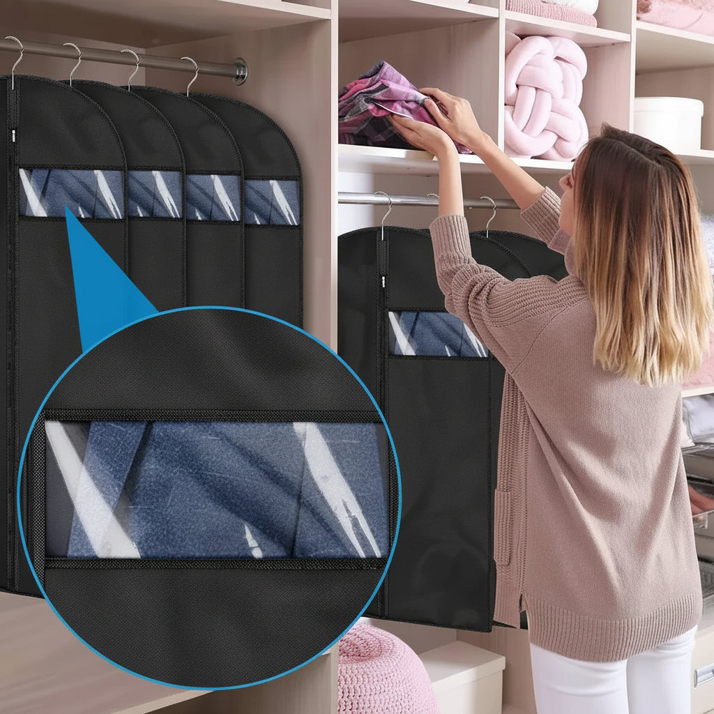 COVERNEST – Set da 10 coperture per abiti con finestra