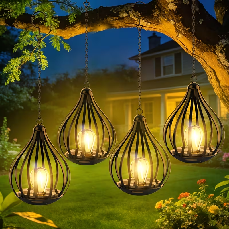 TEARDROPLUX – Lanterne solaire suspendue effet bougie pour une ambiance extérieure