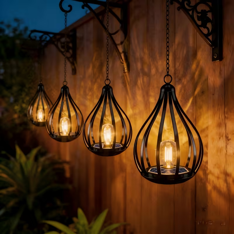 TEARDROPLUX – Lanterne solaire suspendue effet bougie pour une ambiance extérieure