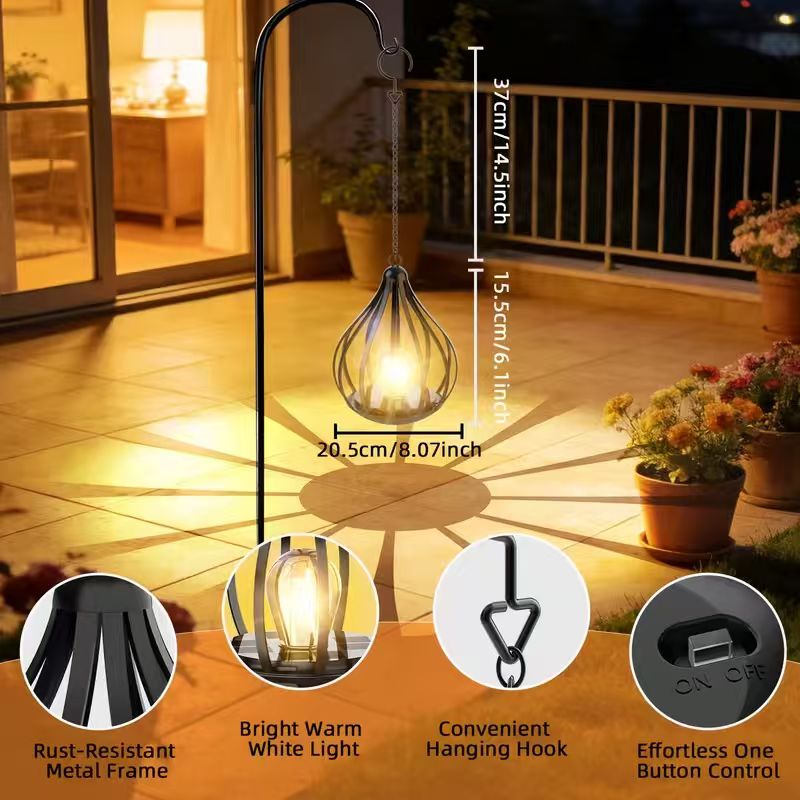 TEARDROPLUX – Lanterne solaire suspendue effet bougie pour une ambiance extérieure
