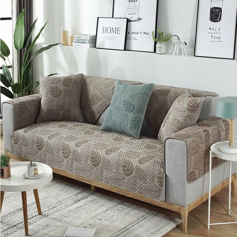 QUILAVORA – Quilted Jacquard Sofa Cover for Elegant Living Rooms