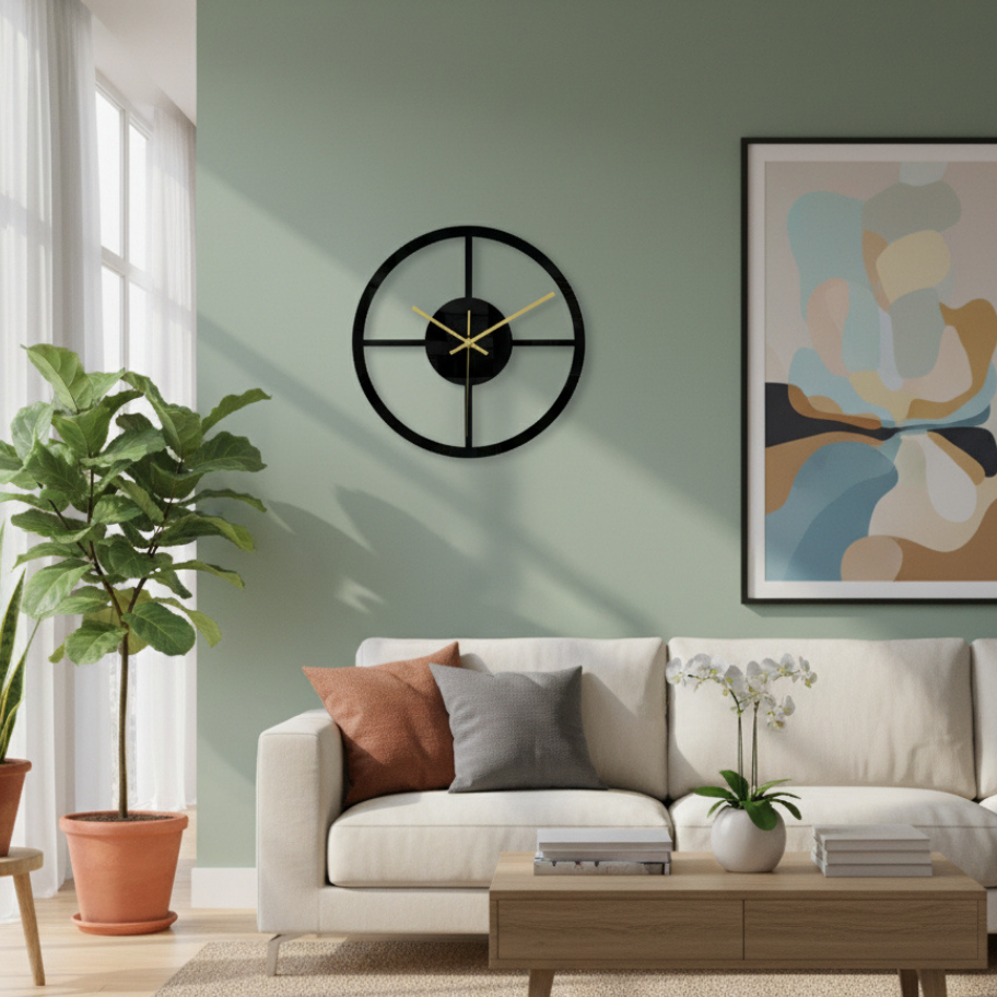 GEOTERRA – Geometric Silent Wall Clock for Modern Interiors