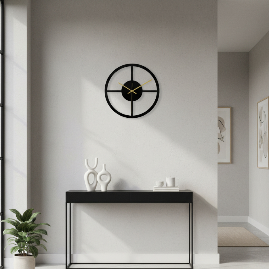 GEOTERRA – Geometric Silent Wall Clock for Modern Interiors