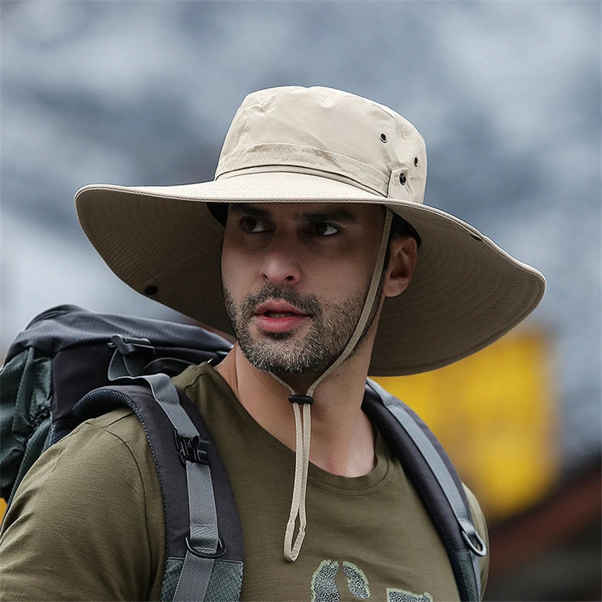 Outdoor Cowboy Style Fishing Hat - Oversized Brim for Sun Protection 0