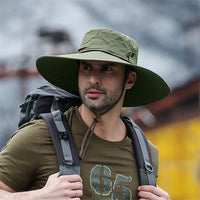 Outdoor Cowboy Style Fishing Hat - Oversized Brim for Sun Protection 4