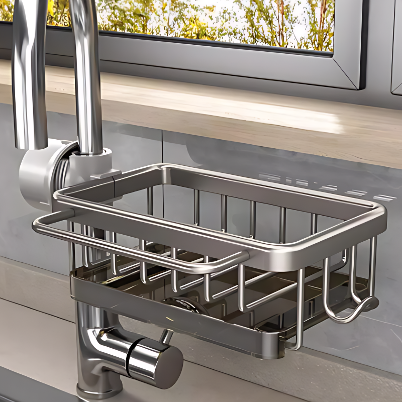 SINKVESSA – Space-Saving Sink Drain Rack for Convenient Organization
