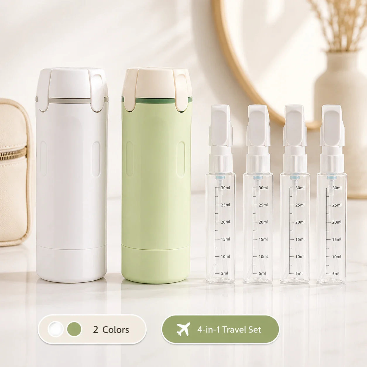 POURPOD – 4 in 1 Travel Bottle