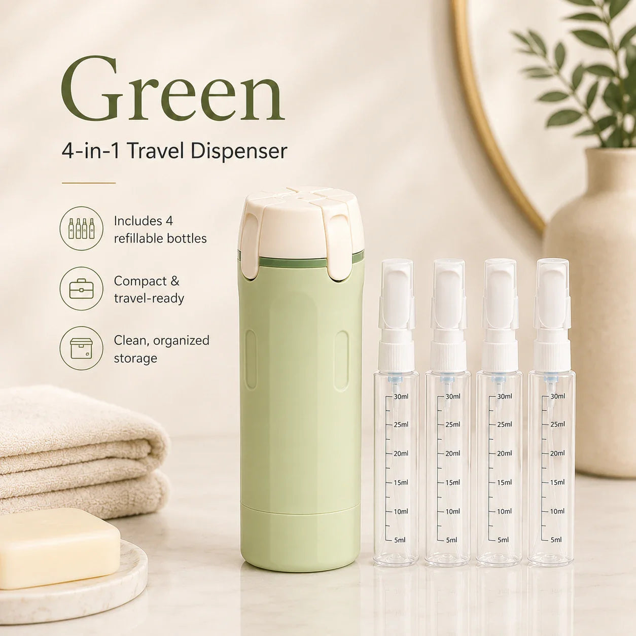 POURPOD – 4 in 1 Travel Bottle