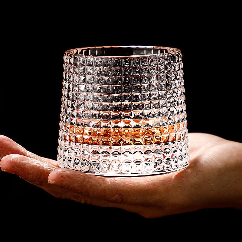 SPINSPIRIT – Rotating Crystal Whiskey Glass Set