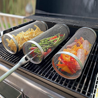 FLAMECAGE - 360° rotating stainless steel grill basket for even BBQ cooking