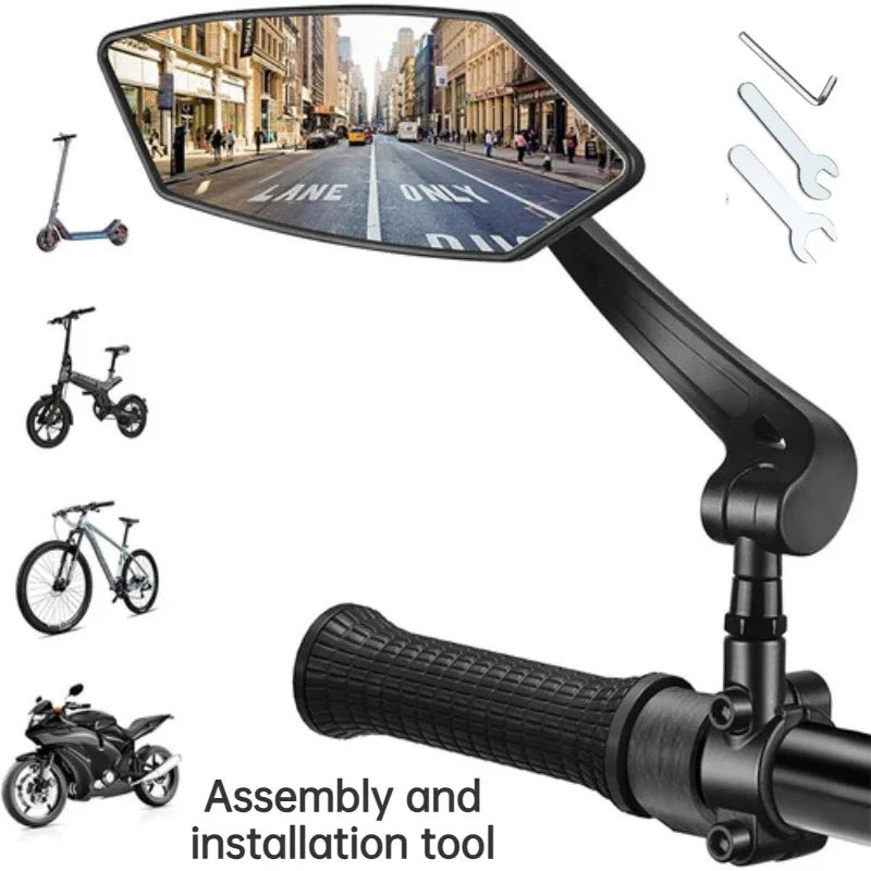 ROADSIGHT – Adjustable Wide-Angle Bicycle Rearview Mirror for Safer Riding