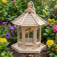 BIRDHAVEN - Rustic Wooden Bird Feeder with Water System