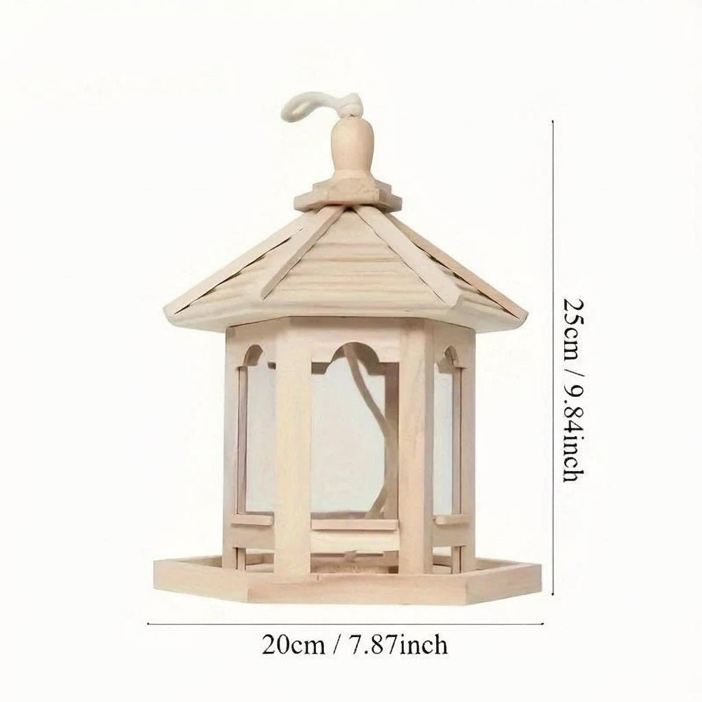 BIRDHAVEN - Rustic Wooden Bird Feeder with Water System