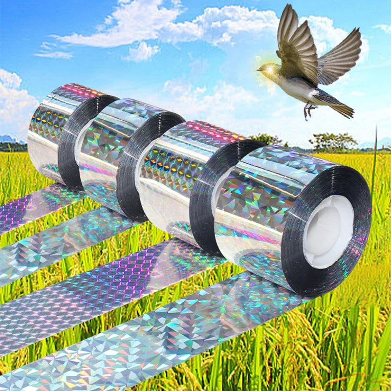 Reflective Bird Scare Tape - Double-Sided Anti-Bird Repellent for Fields & Orchards 1